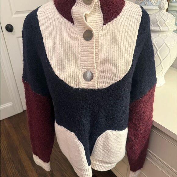 Ba&sh Benji Colorblock Knit Wool Blend Pullover Medium ⭐️read description-DD4 - Picture 3 of 15